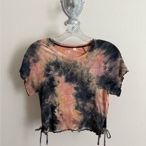 PacSun Women's Tie-Dye Crop Top - Black and Pink
